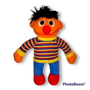 Hasbro Softies Sesame Street Ernie - Vintage - 10" Plush - 1983 - Plastic Eyes